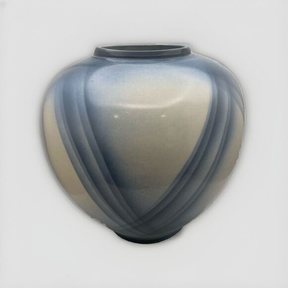 M. (Marilyn) Coplin Newberry Studio Art Blue Abstract Vase Pottery 1990 Signed - Picture 4 of 10